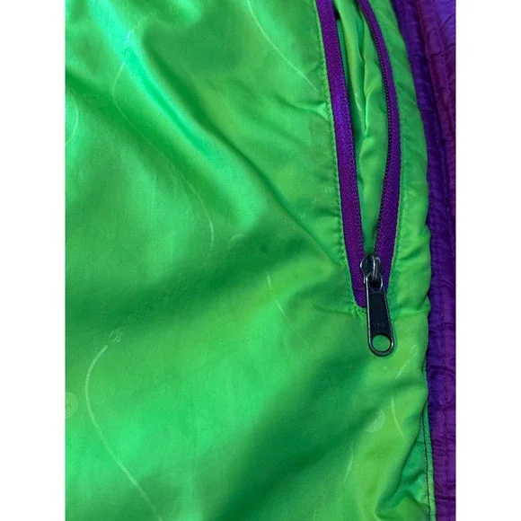 Marmot Womens 700 Fill Down Jena Jacket Purple Lime Green Lightweight Size XS - Picture 9 of 14